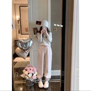 JFashion Liz Lisa Style Pinky Sweatpants Women's Pink Jogger Pants